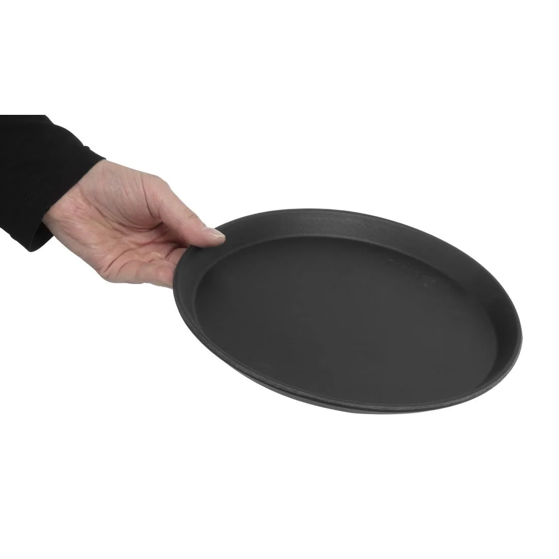 Cambro Fibreglass Round Non-Skid Tray Black 11in - Image 4