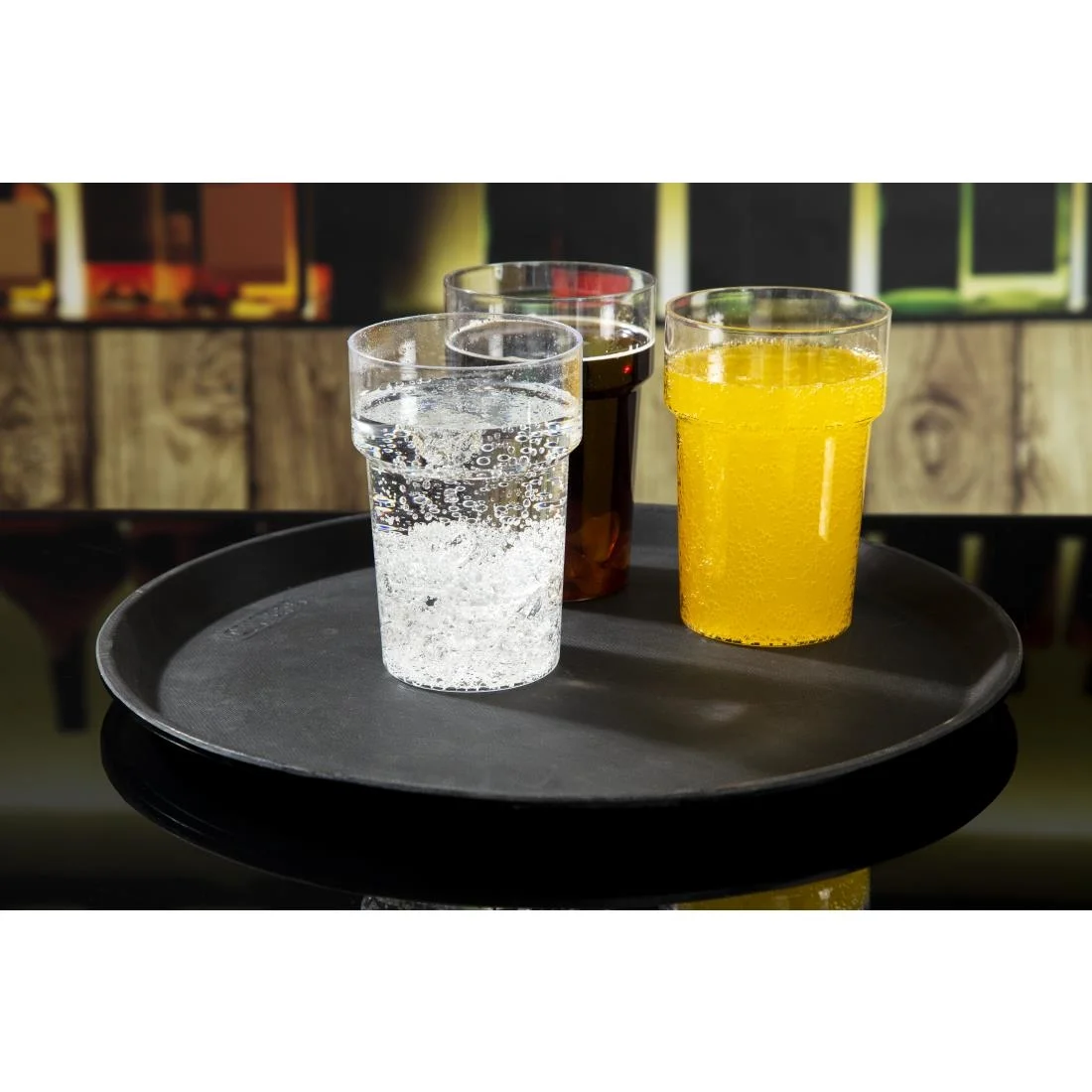 Cambro Fibreglass Round Non-Skid Tray Black 14in - Image 6