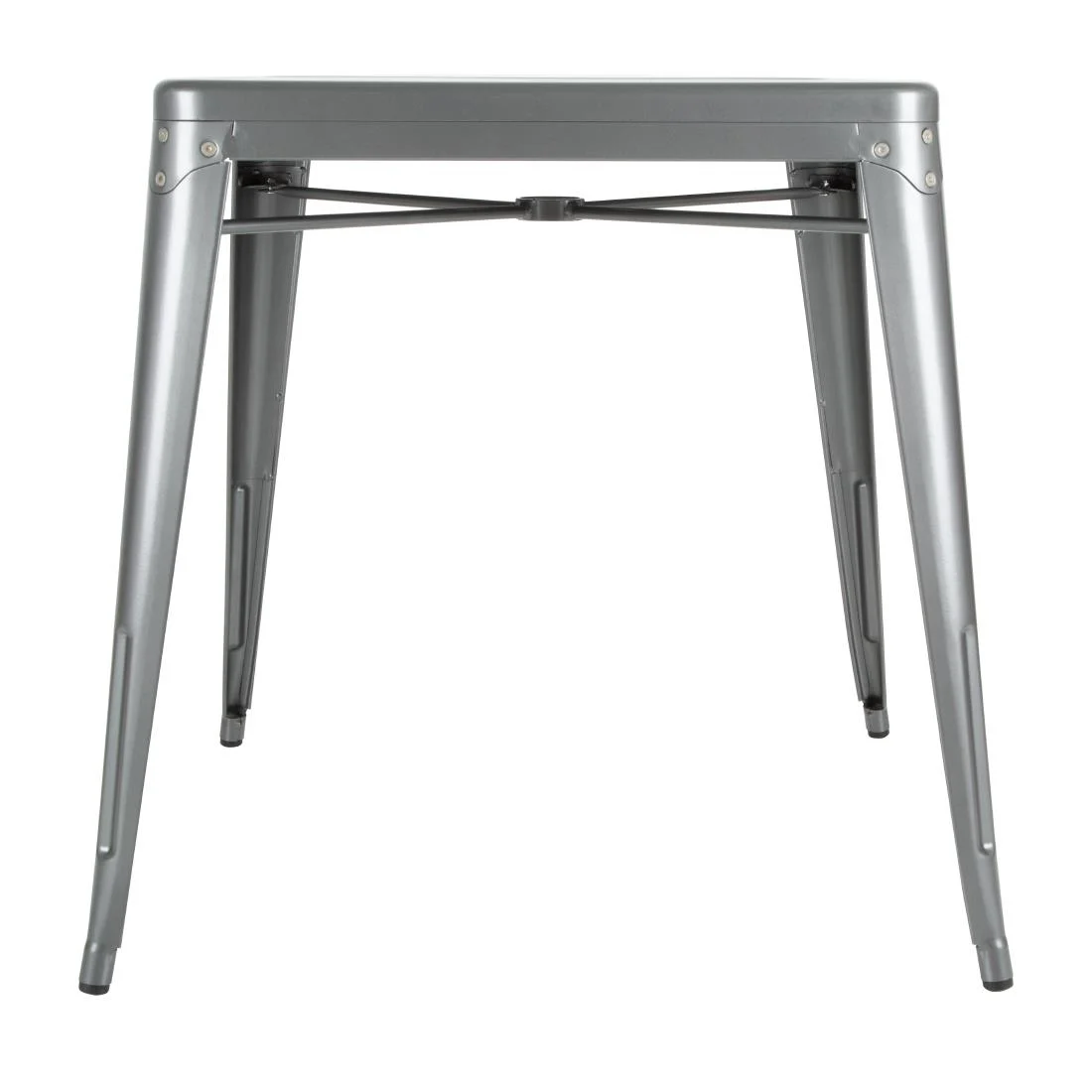 Bolero Bistro Square Steel Table Gun Metal 668mm - Image 3