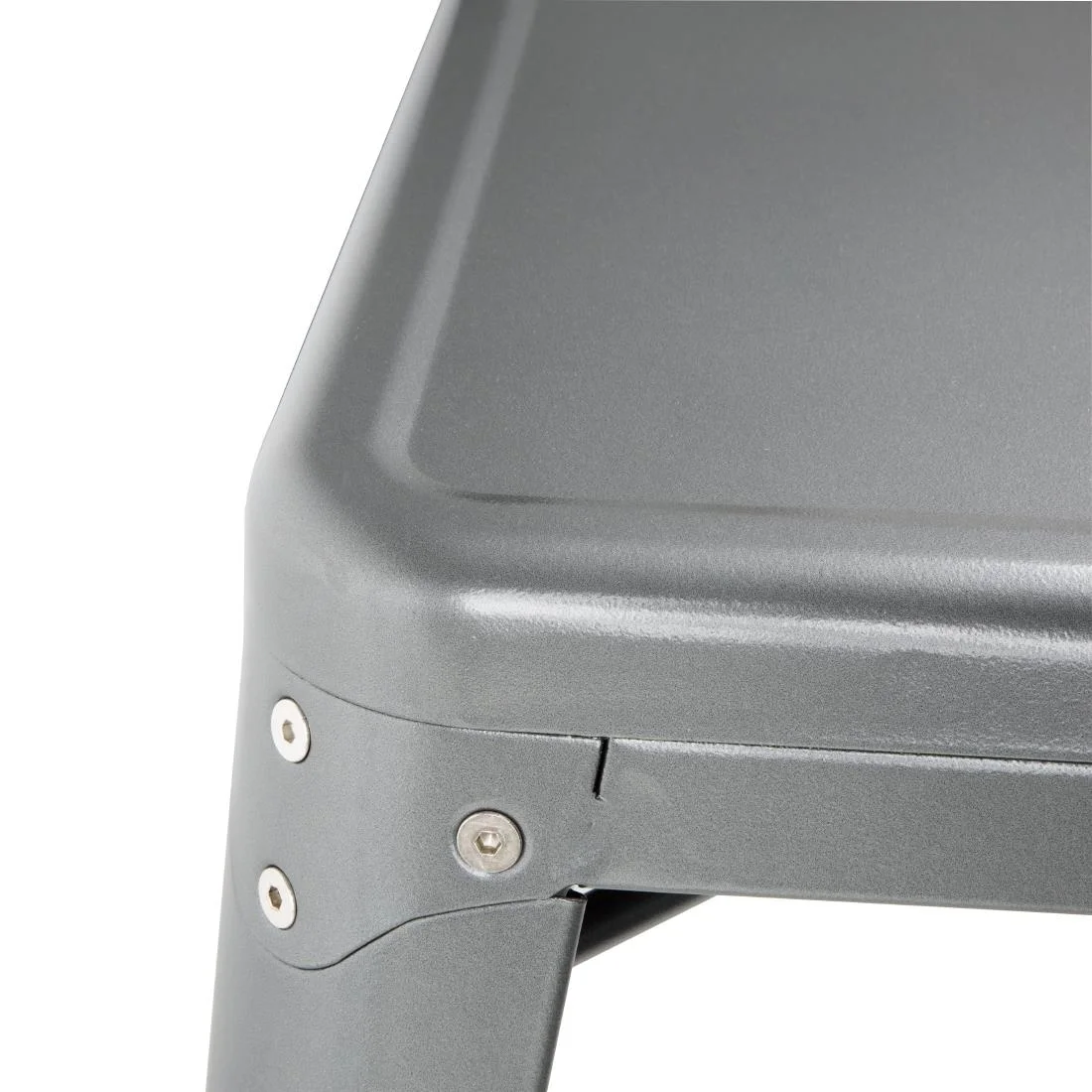Bolero Bistro Square Steel Table Gun Metal 668mm - Image 5