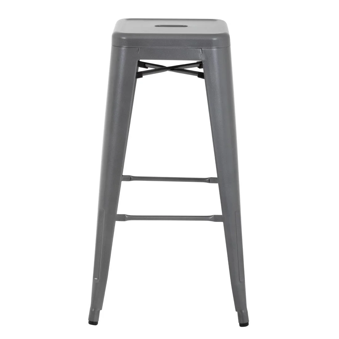 Bolero Bistro Steel High Stool Gun Metal (Pack of 4) - Image 5