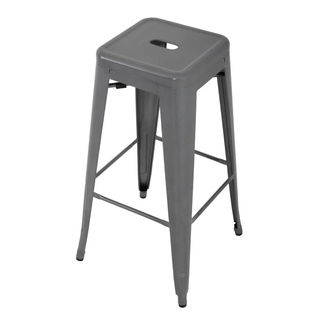 Bolero Bistro Steel High Stool Gun Metal (Pack of 4) - Image 6