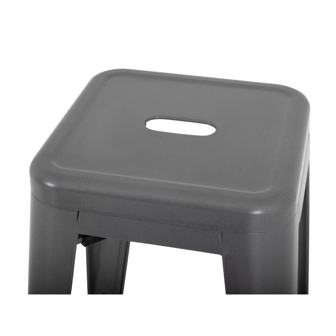 Bolero Bistro Steel High Stool Gun Metal (Pack of 4) - Image 7
