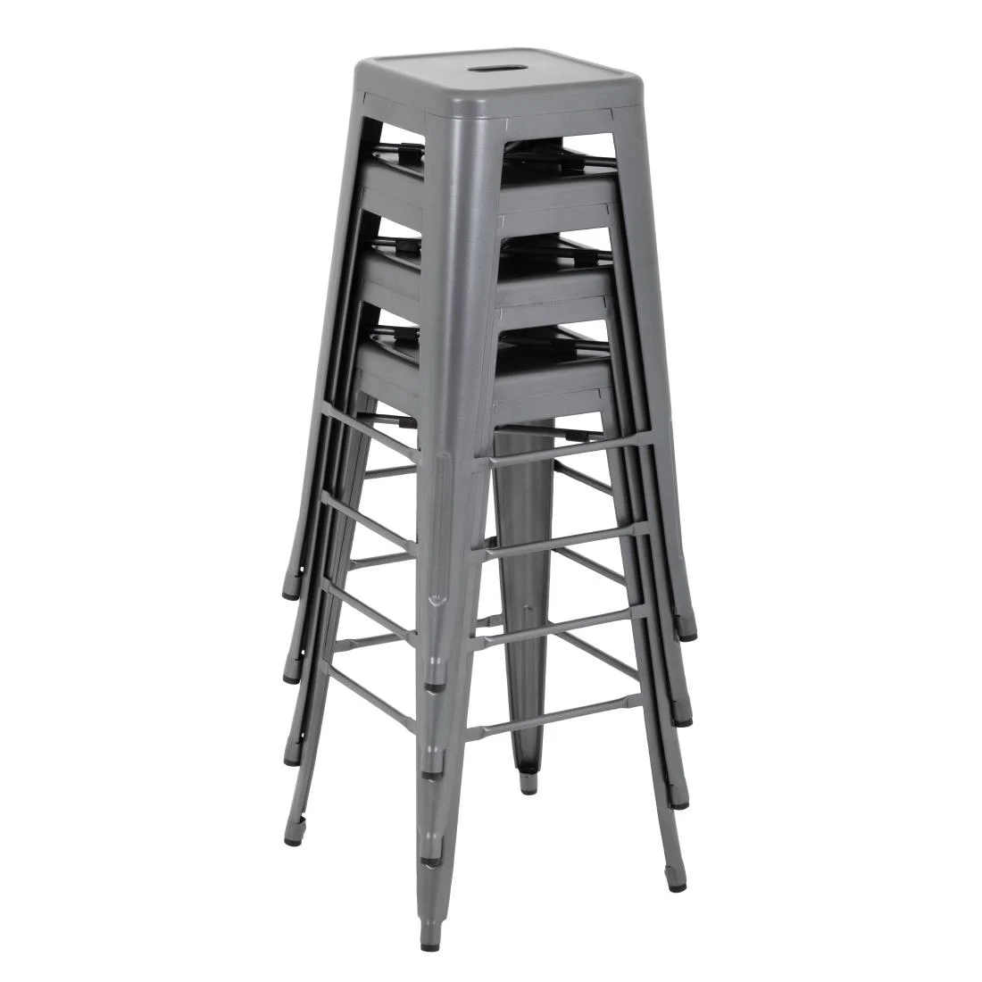 Bolero Bistro Steel High Stool Gun Metal (Pack of 4) - Image 10
