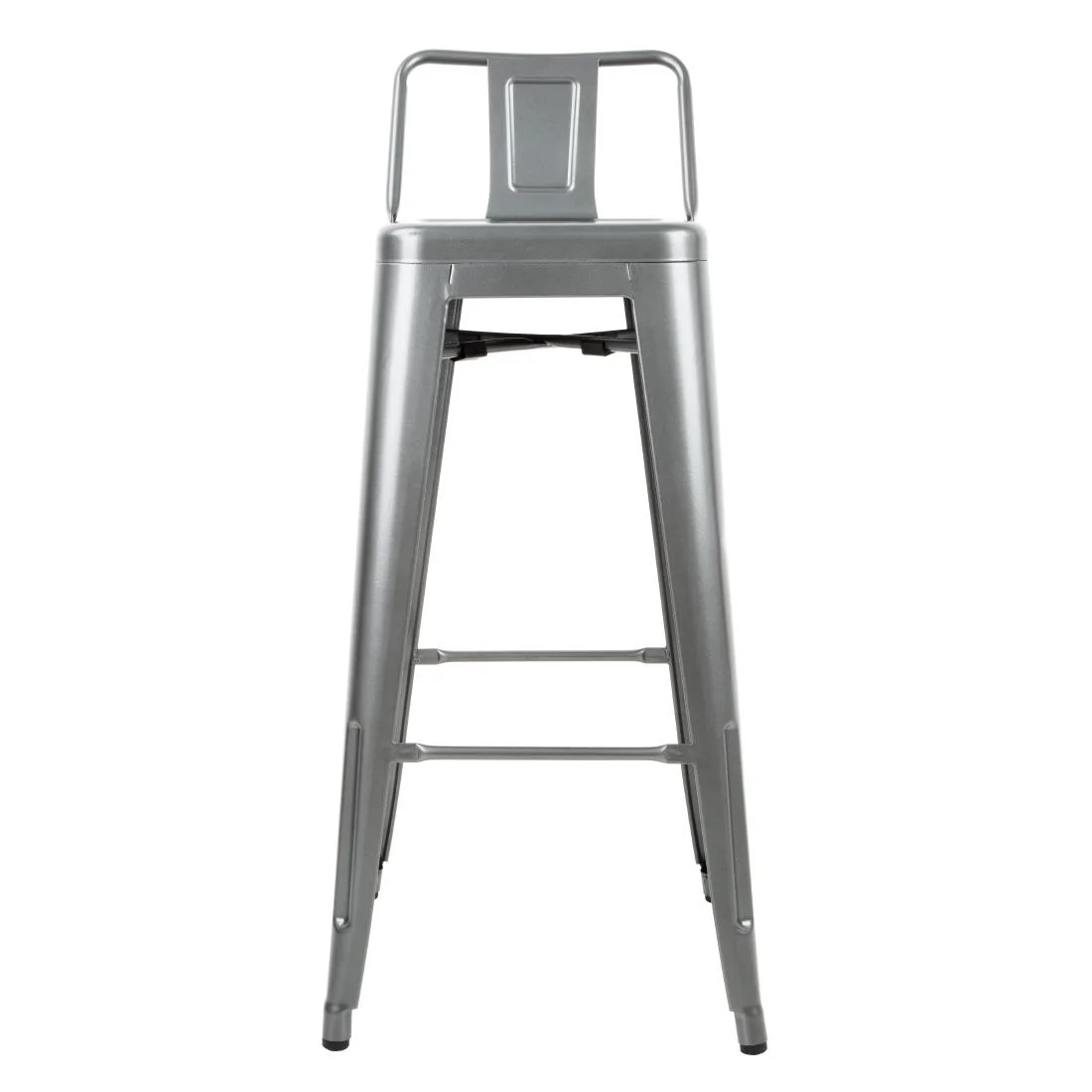 Bolero Bistro High Stool With Backrest Gun Metal (Pack of 4) - Image 3