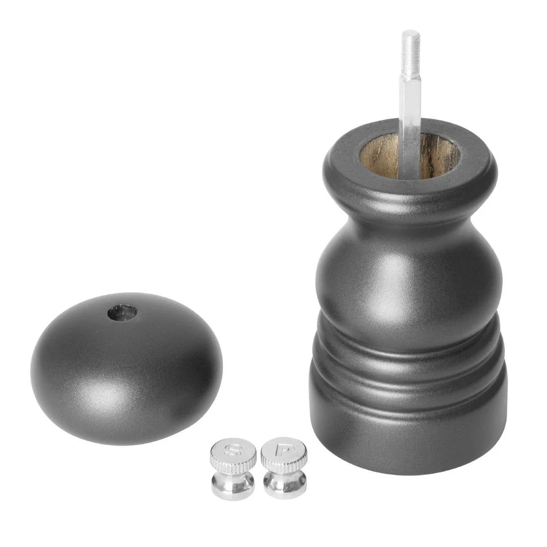 Olympia Salt Or Pepper Grinder Grey Hevea Wood 125mm - Image 4