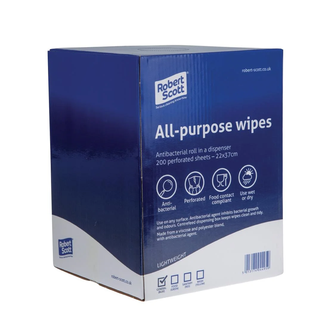 Robert Scott All-Purpose Antibacterial Cleaning Cloths Blue (Pack of 200) - Image 3