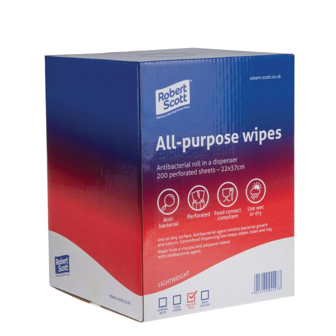 Robert Scott All-Purpose Antibacterial Cleaning Cloths Red (Pack of 200) - Image 3