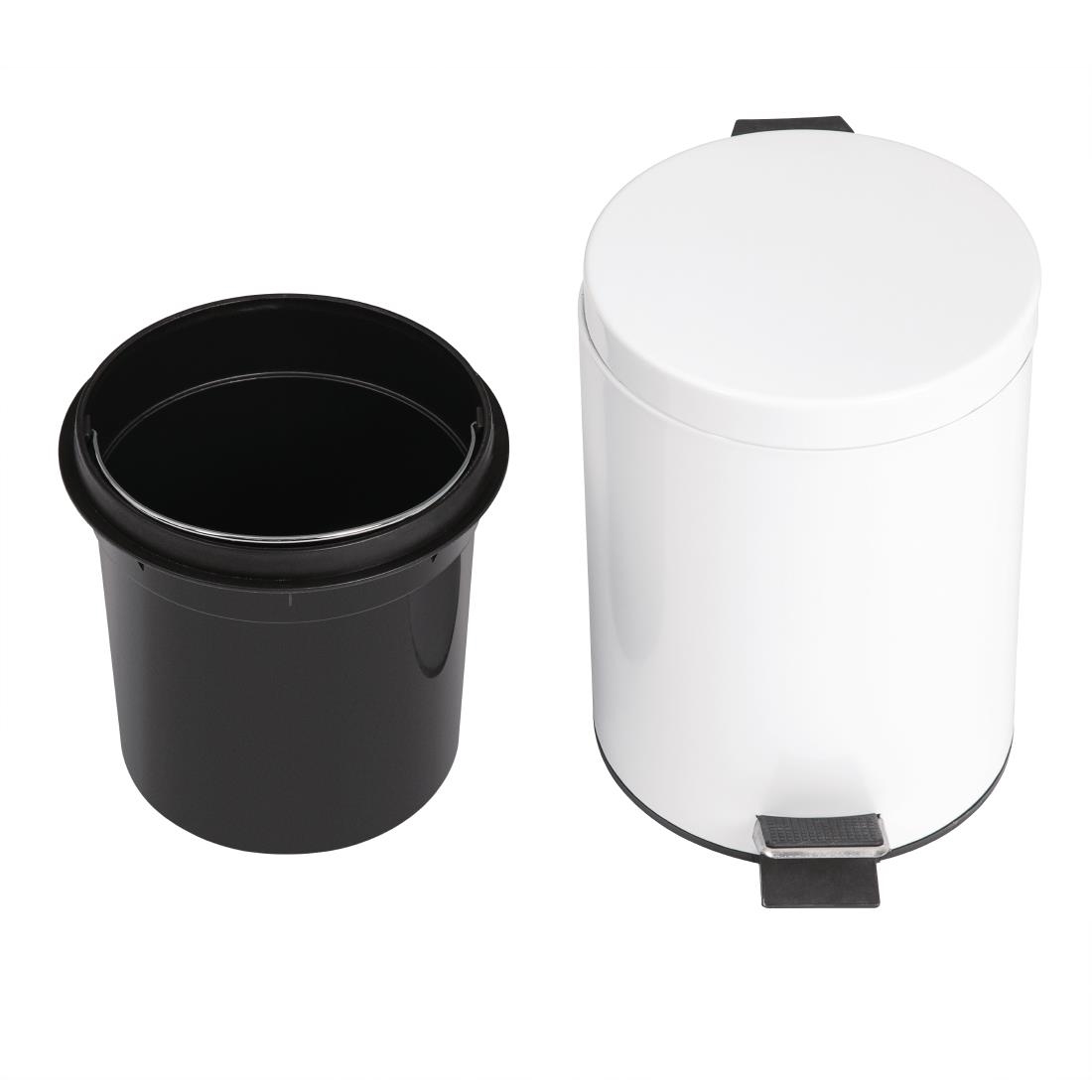 Bolero White Pedal Bin 5ltr
