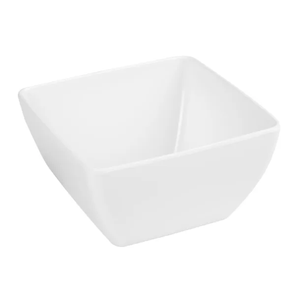 Curved White Melamine Bowl 8in