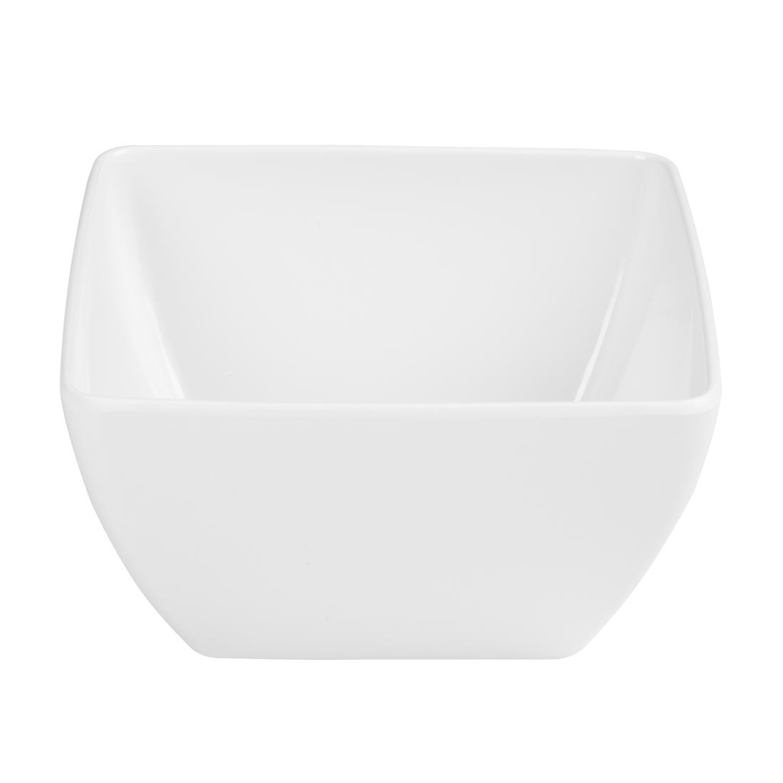 Curved White Melamine Bowl 8in