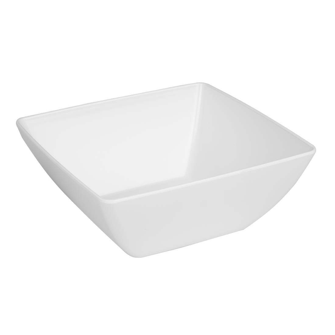Curved White Melamine Bowl 11in