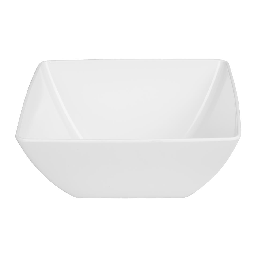Curved White Melamine Bowl 11in