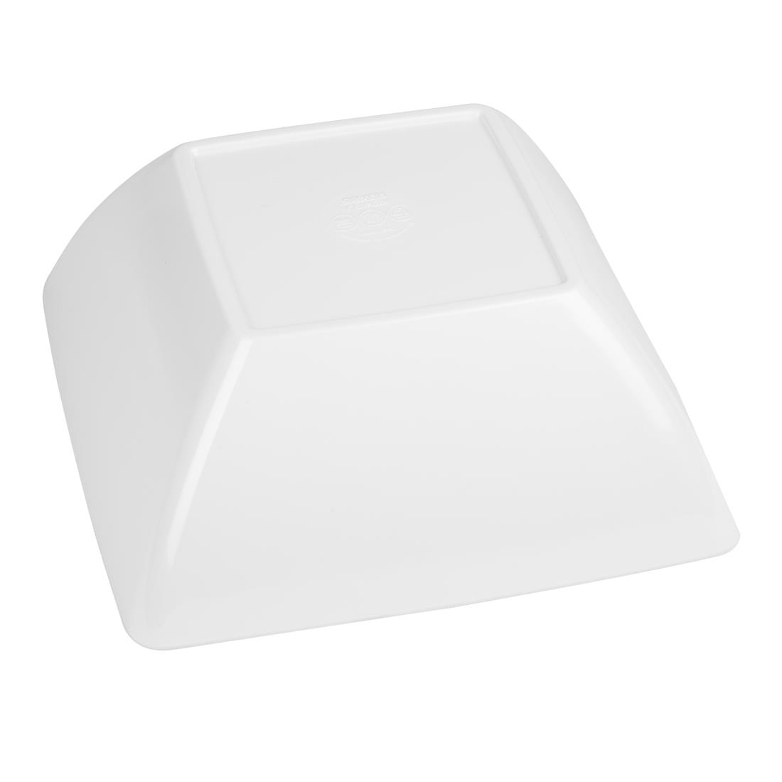 Curved White Melamine Bowl 11in