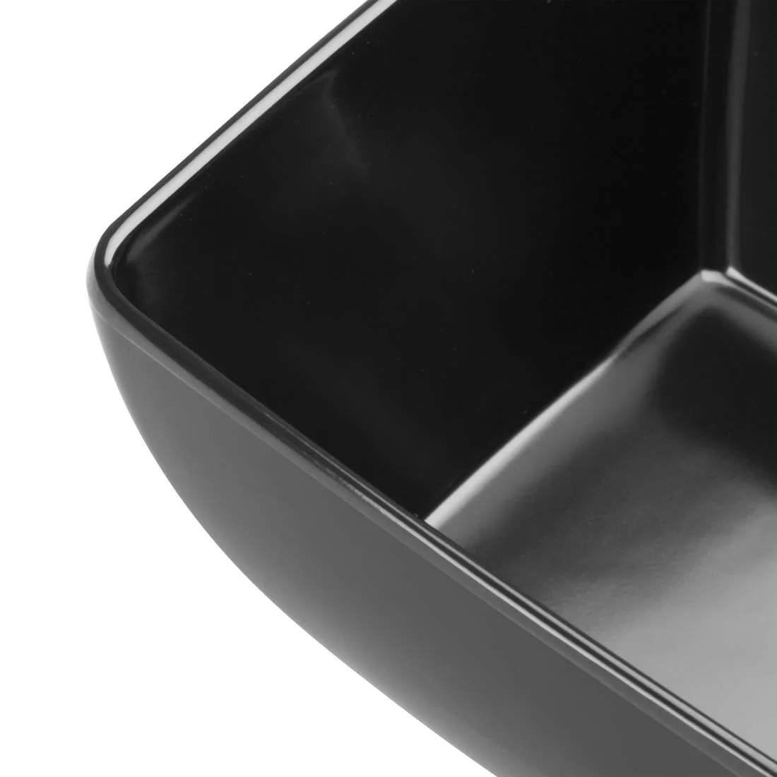 Curved Black Melamine Bowl 8in - Image 4