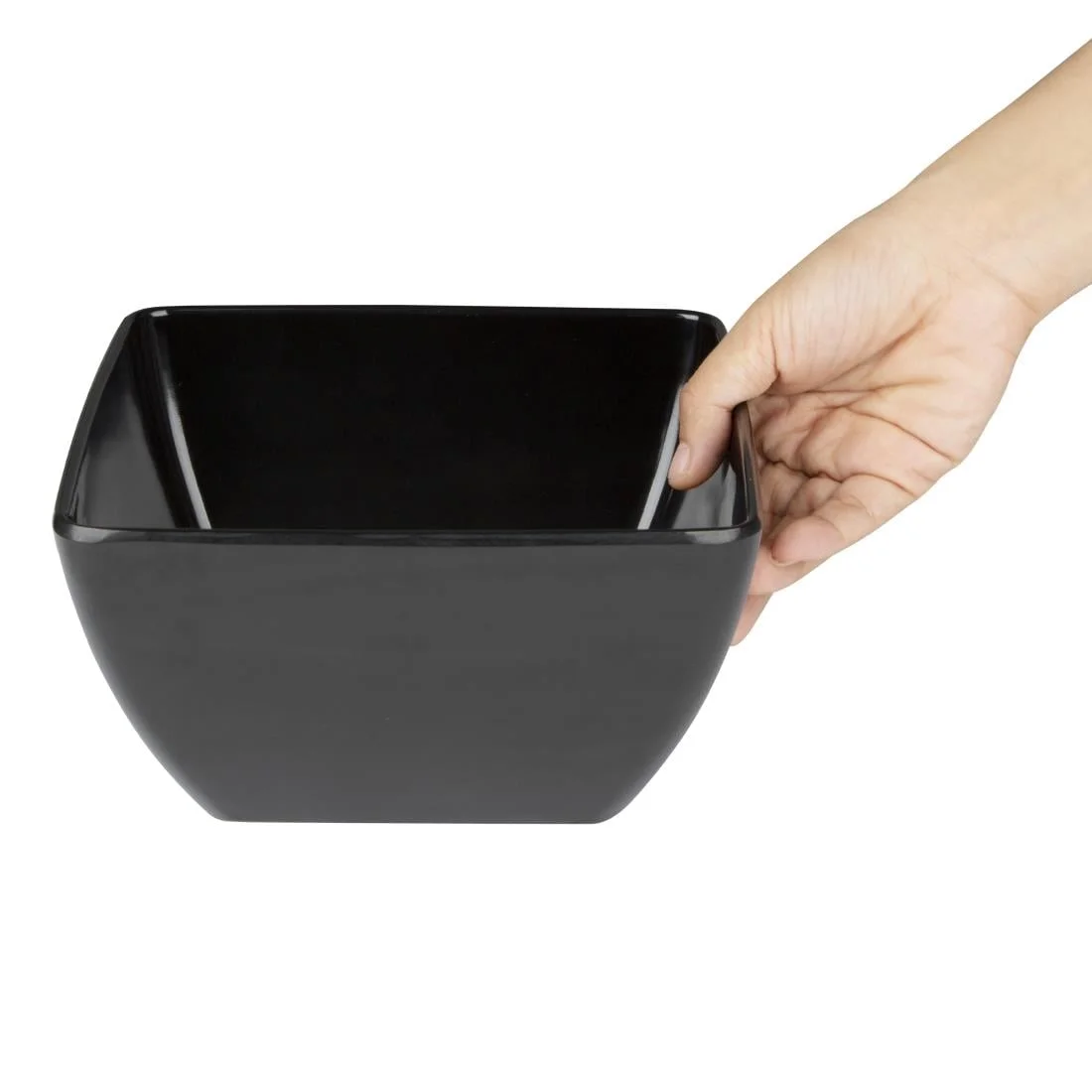 Curved Black Melamine Bowl 8in - Image 5