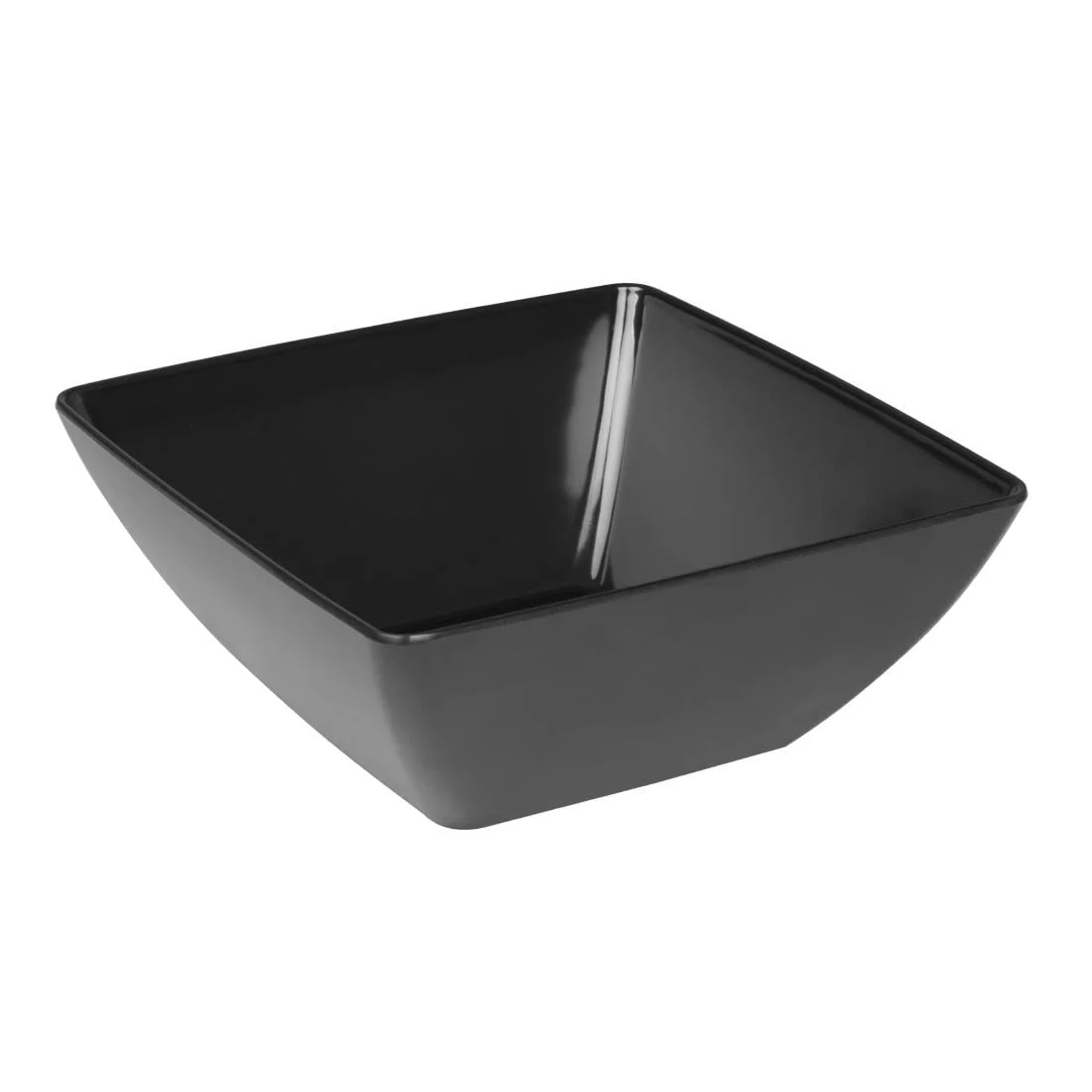 Curved Black Melamine Bowl 11in