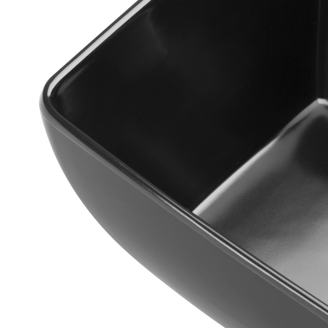Curved Black Melamine Bowl 11in
