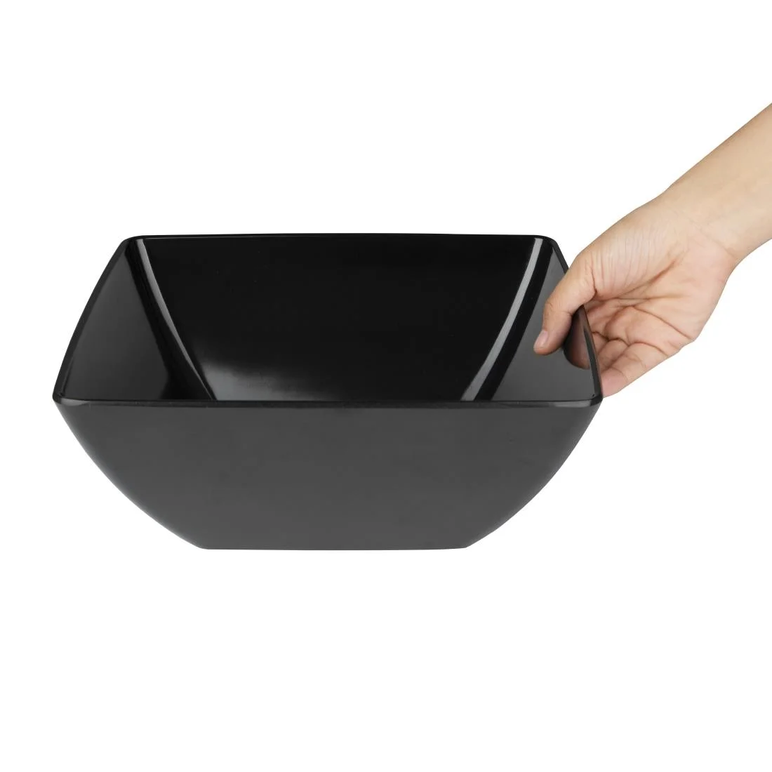 Curved Black Melamine Bowl 11in - Image 5