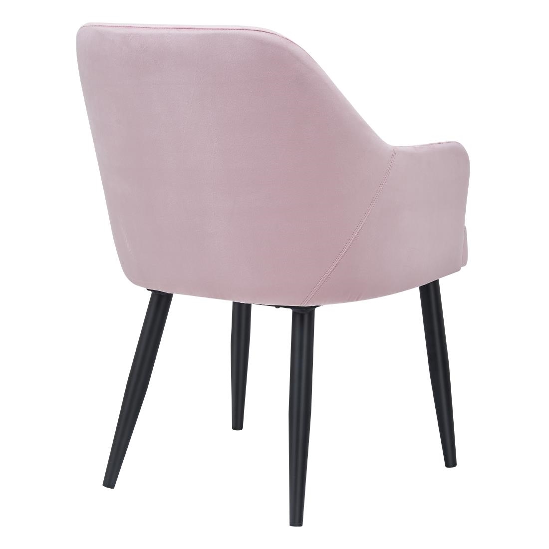 Bolero Lia Velvet Effect Chairs Dusty Pink (Set of 2)