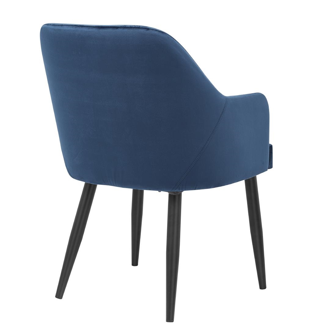 Bolero Lia Velvet Effect Chairs Dark Navy (Set of 2)