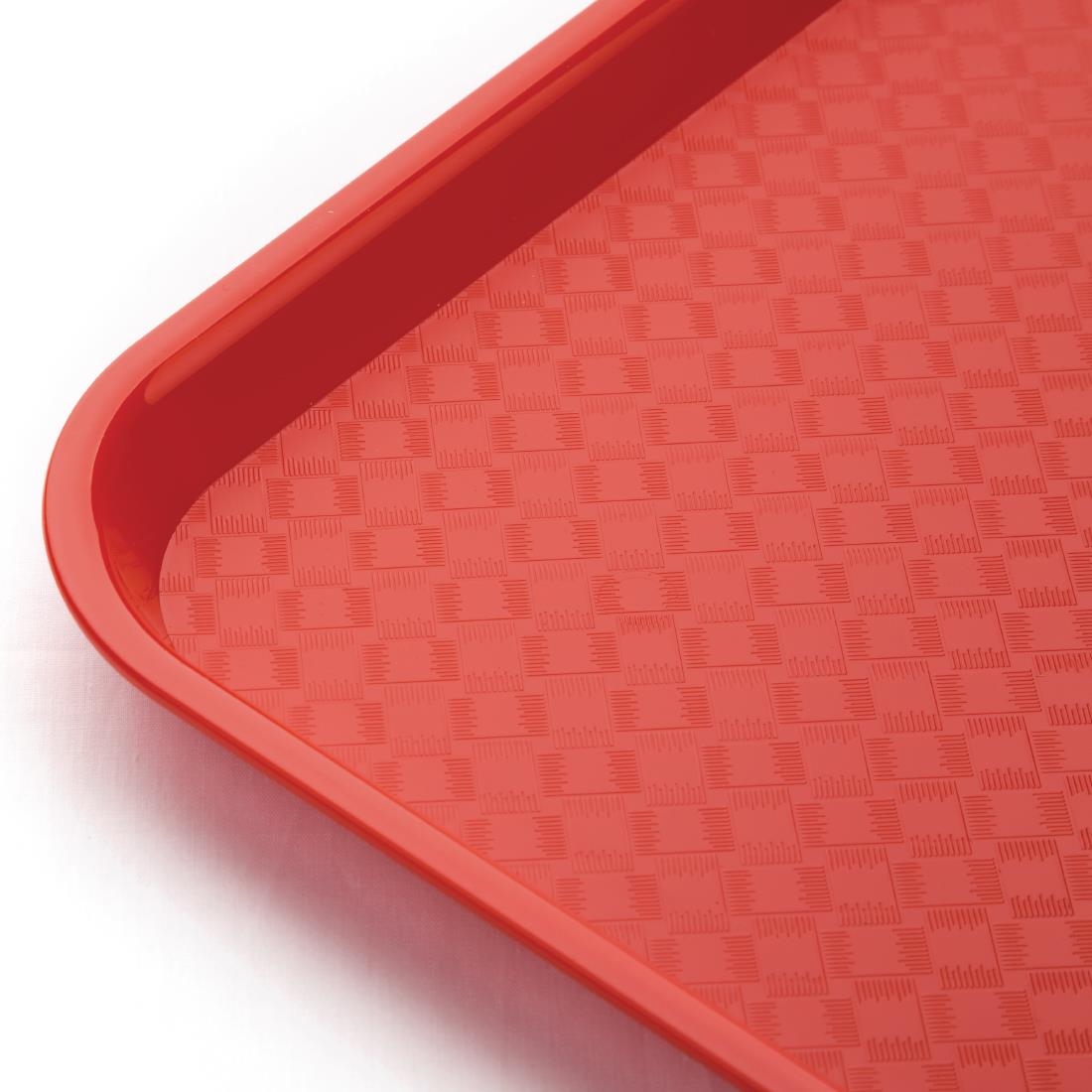 Kristallon Plastic Fast Food Tray Red Small