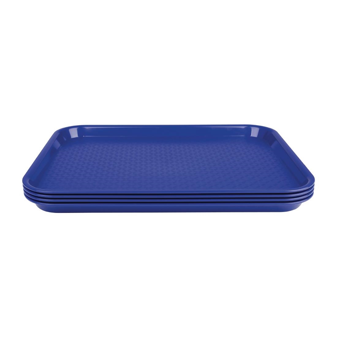 Kristallon Plastic Fast Food Tray Blue Small