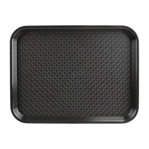 Kristallon Plastic Fast Food Tray Black Small