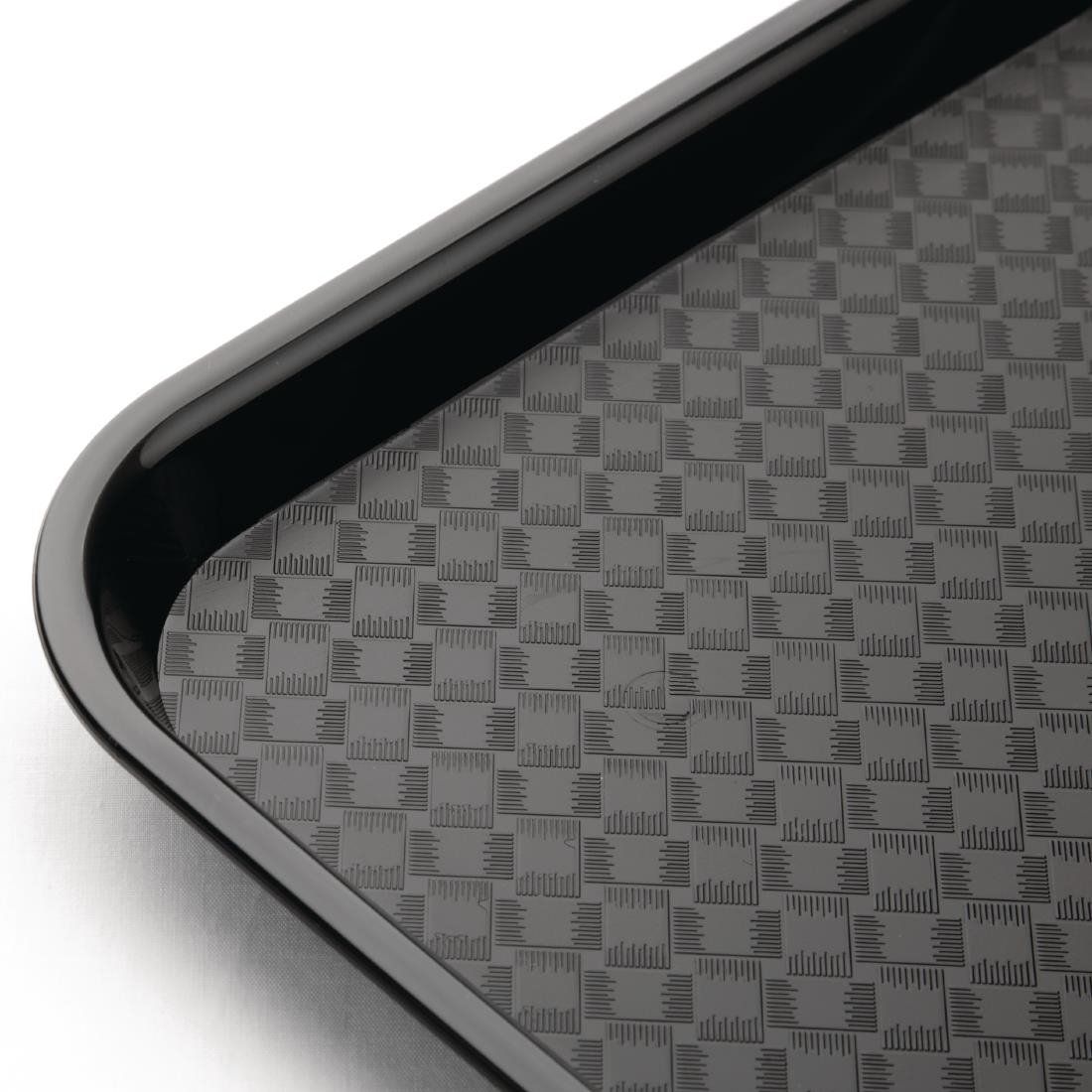 Kristallon Plastic Fast Food Tray Black Small