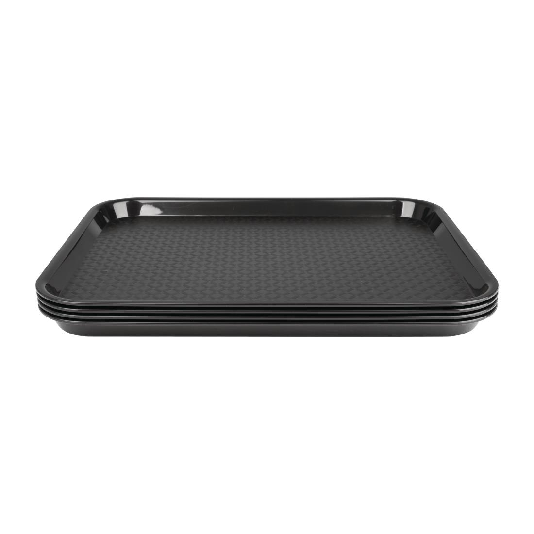 Kristallon Plastic Fast Food Tray Black Small