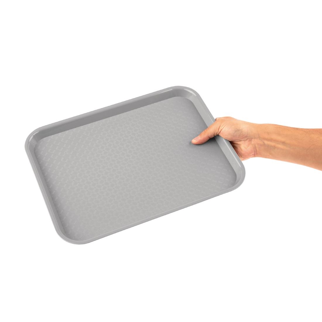 Kristallon Plastic Fast Food Tray Grey Small