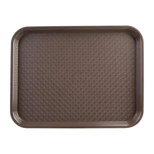 Kristallon Plastic Fast Food Tray Brown Small