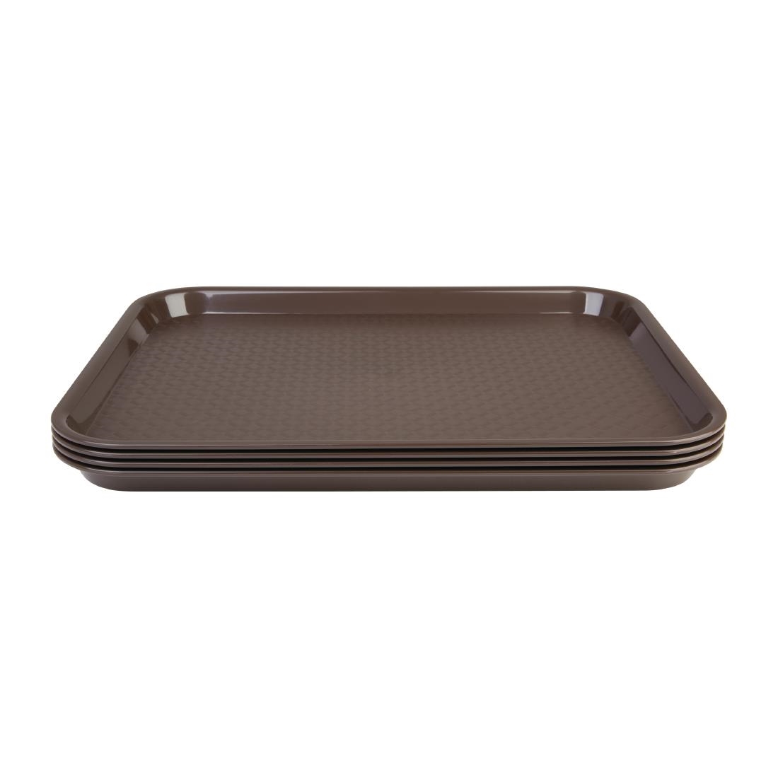 Kristallon Plastic Fast Food Tray Brown Small