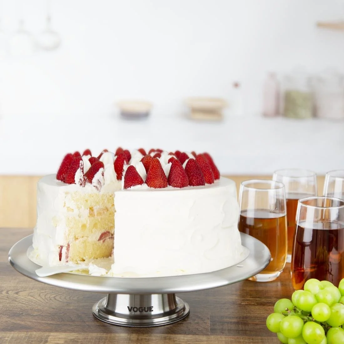 Vogue Stainless Steel Rotating Cake Stand 30cm - Image 5