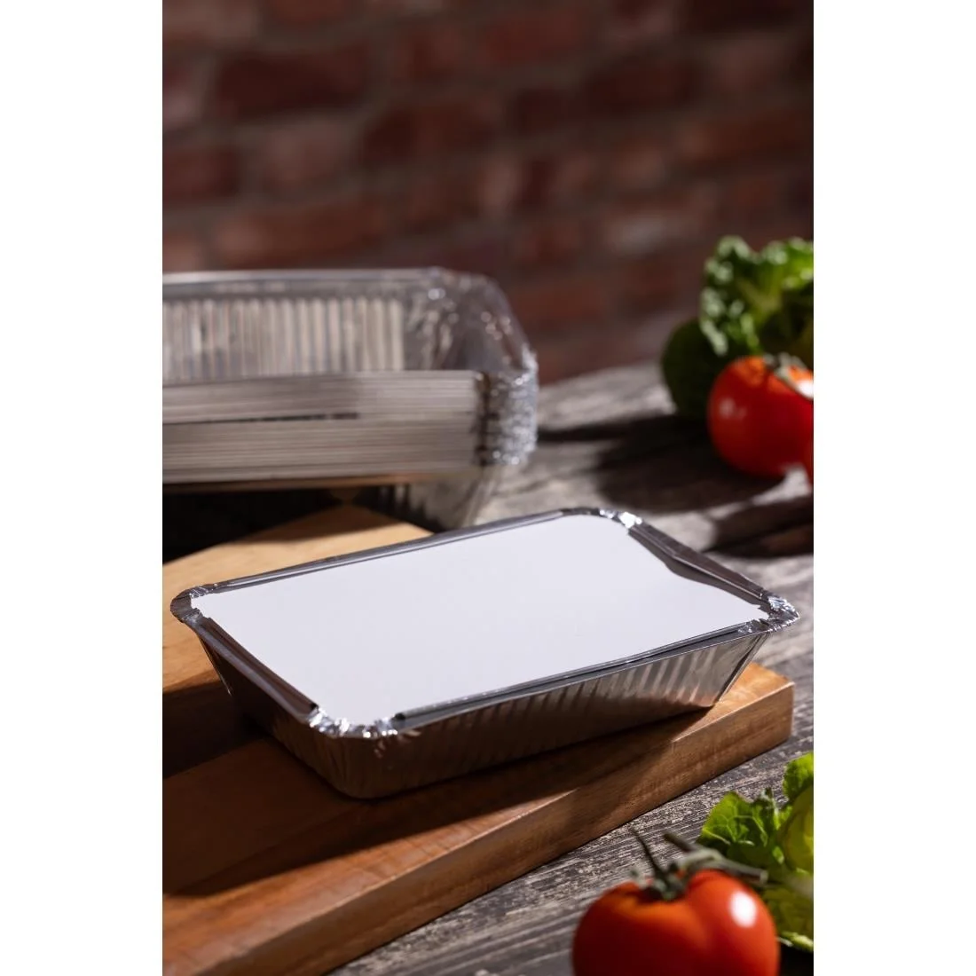 Fiesta Recyclable Paper Lids for 725ml Foil Containers (500 Pack) - Image 2