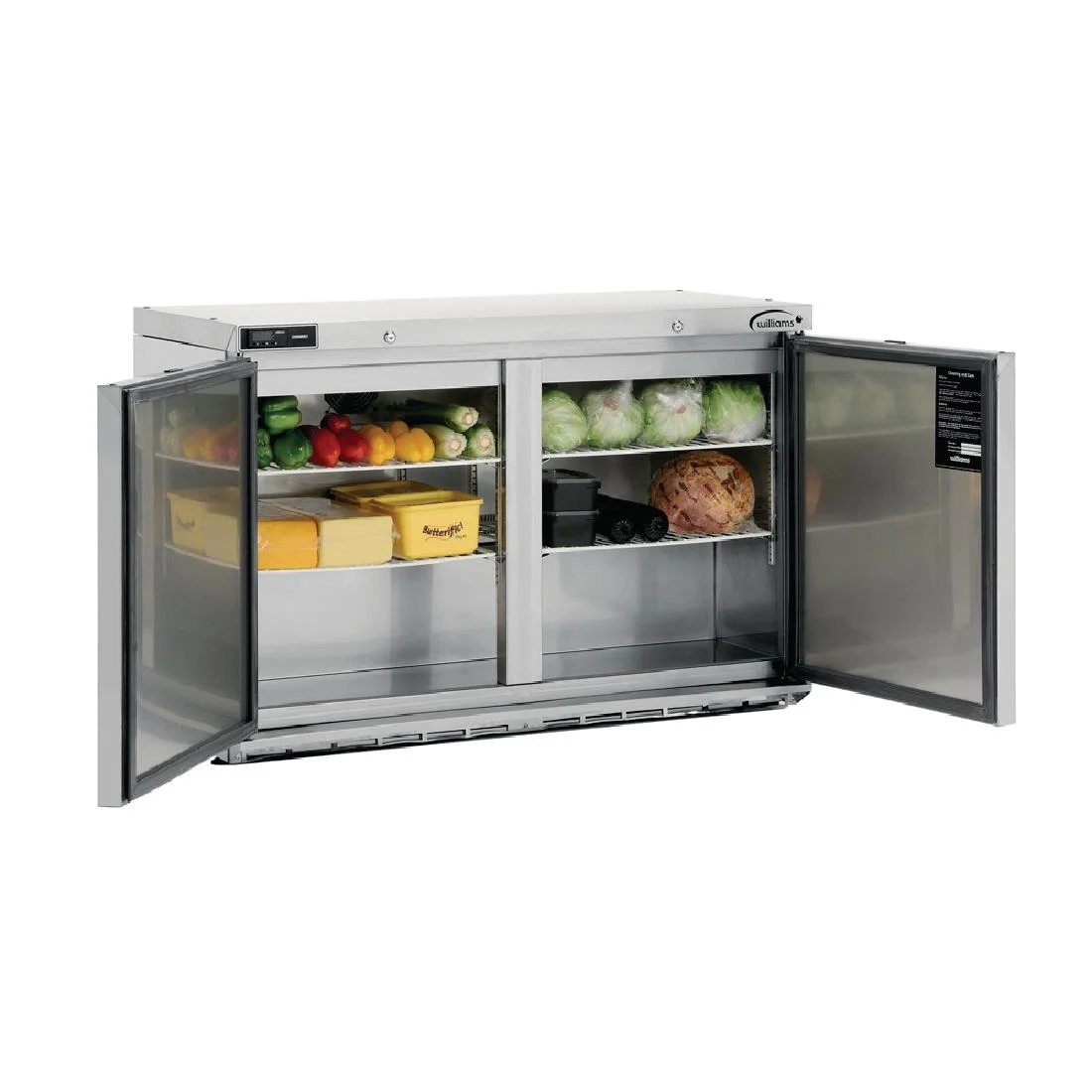 Williams Double Door Under Counter Fridge Stainless Steel 280Ltr HA280-SA - Image 2