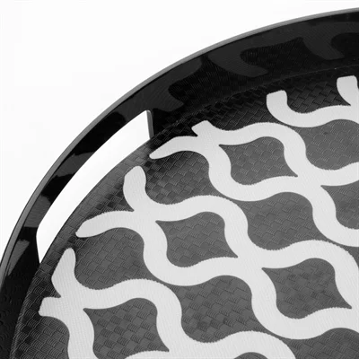 Olympia Kristallon PC Round Non Slip Tray With Handles 355mm - Image 8
