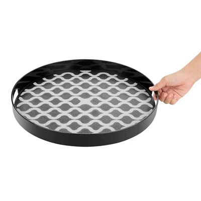 Olympia Kristallon PC Round Non Slip Tray With Handles 405mm - Image 11