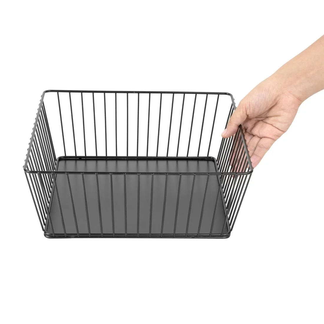 Olympia Wire Food Display Tray Square Black 280x280x100mm - Image 7
