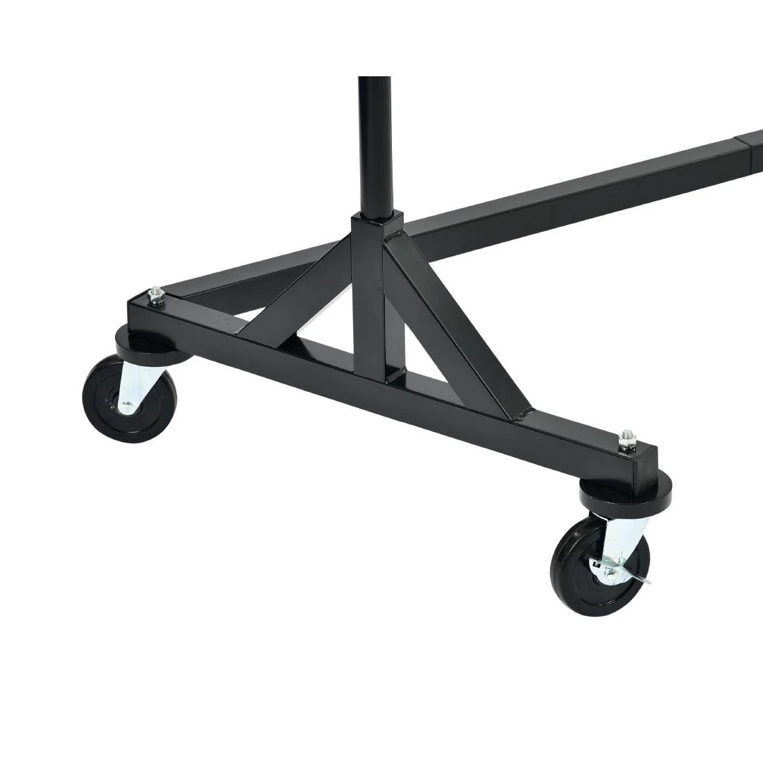 Black and Chrome Garment Rail with 20 Grey Hangers - Image 3