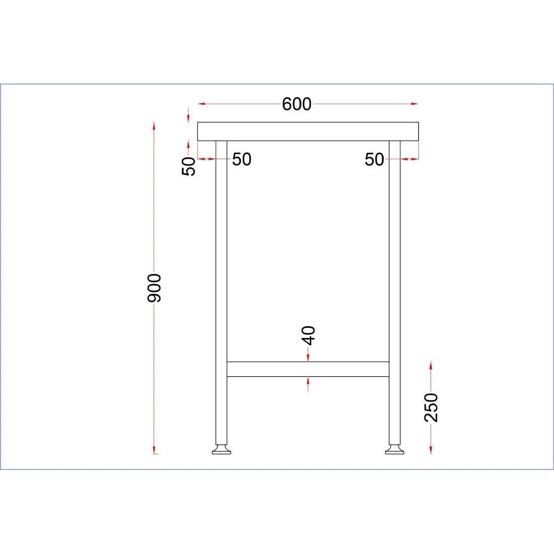 Holmes Stainless Steel Centre Table 600mm - Image 3