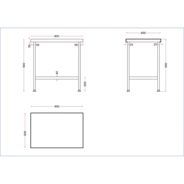 Holmes Stainless Steel Centre Table 900mm