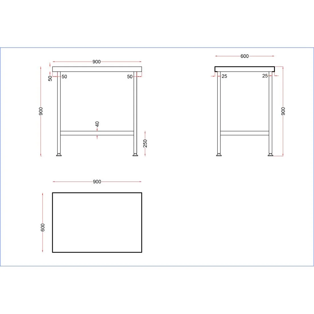 Holmes Stainless Steel Centre Table 900mm - Image 3