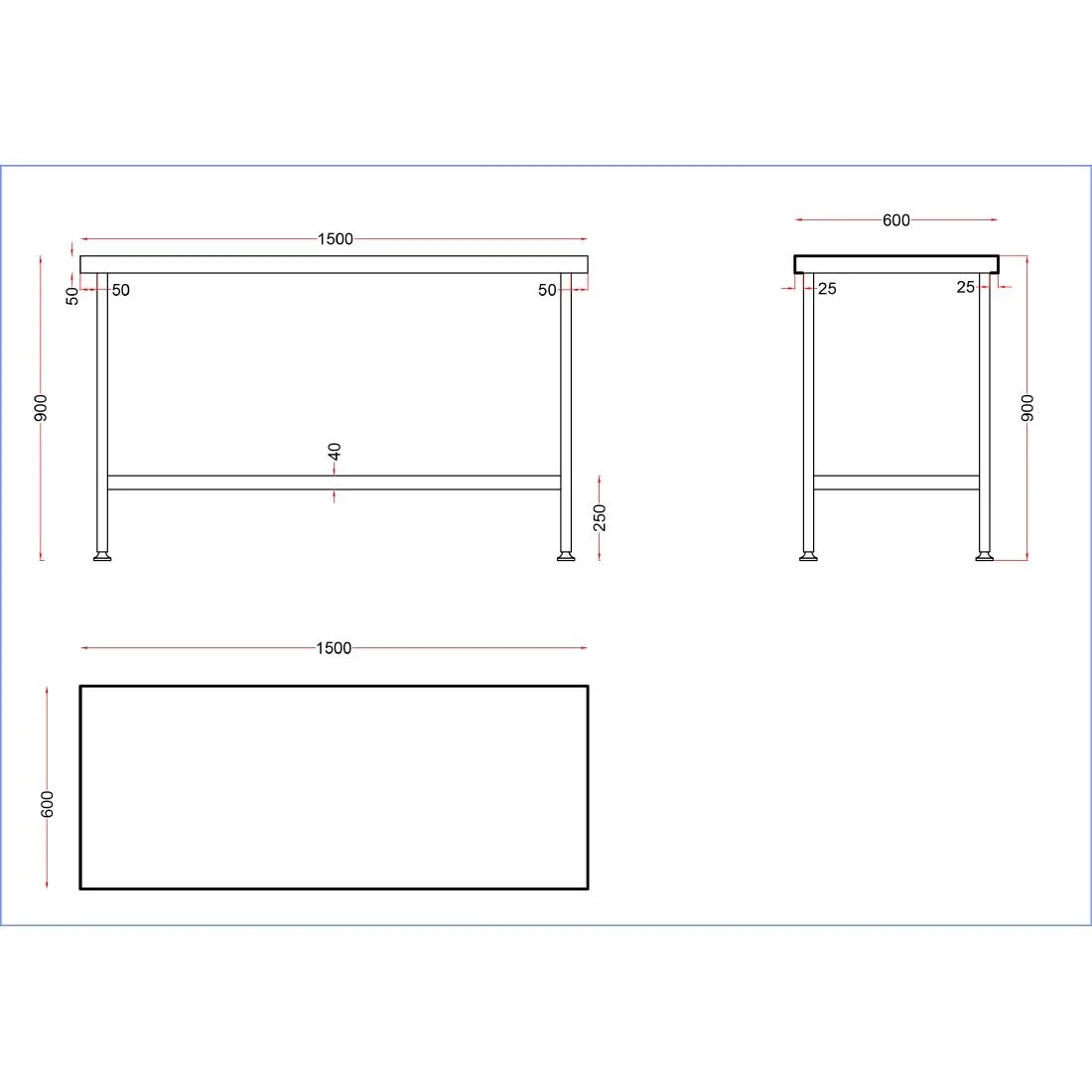 Holmes Stainless Steel Centre Table 1500mm - Image 3