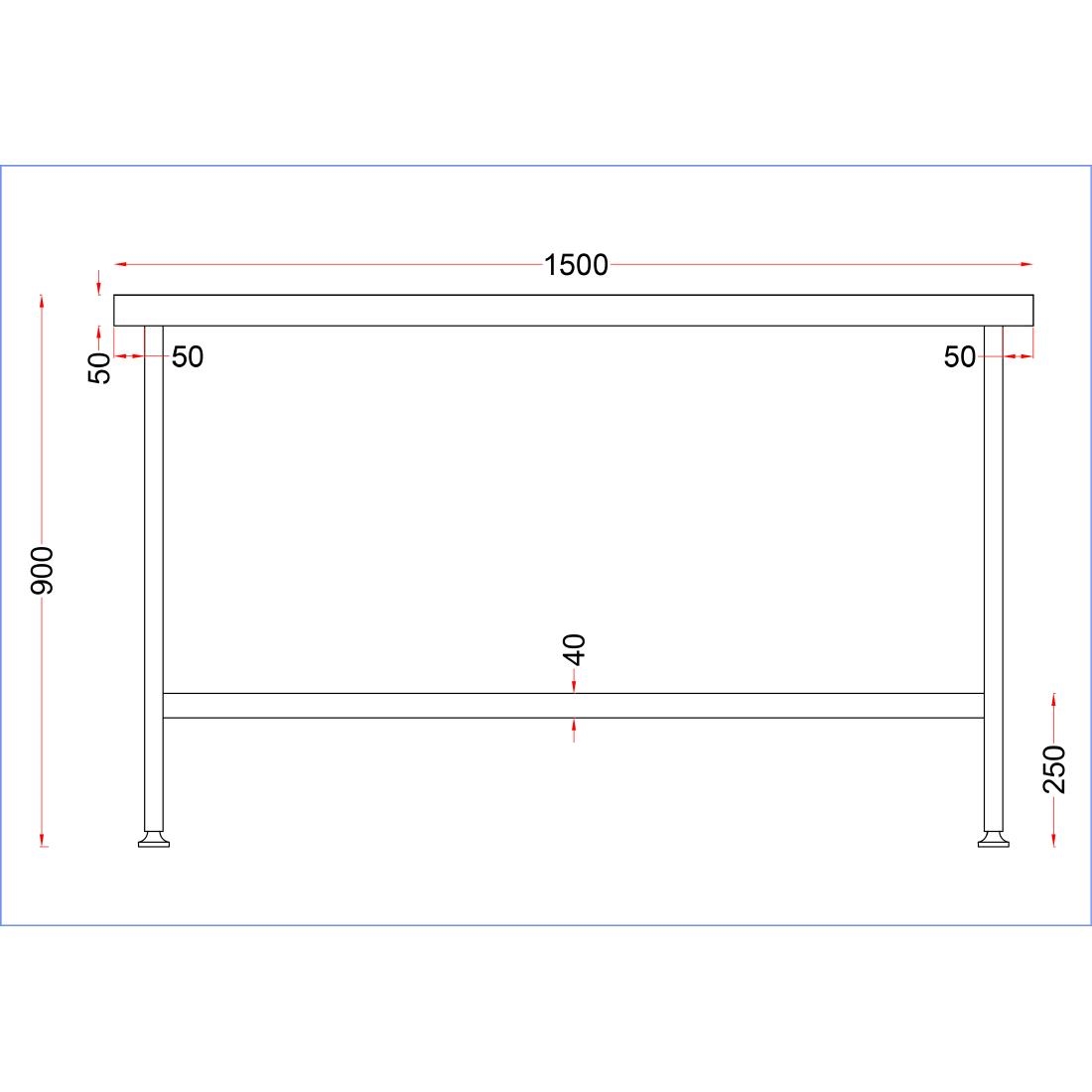 Holmes Stainless Steel Centre Table 1500mm