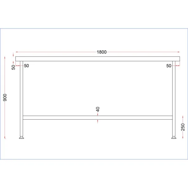Holmes Stainless Steel Centre Table 1800mm