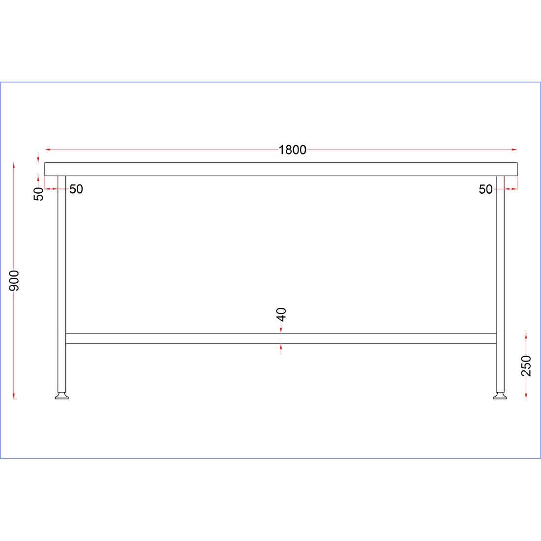Holmes Stainless Steel Centre Table 1800mm