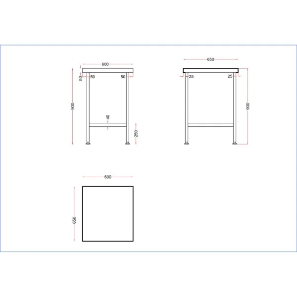 Holmes Stainless Steel Centre Table 600mm