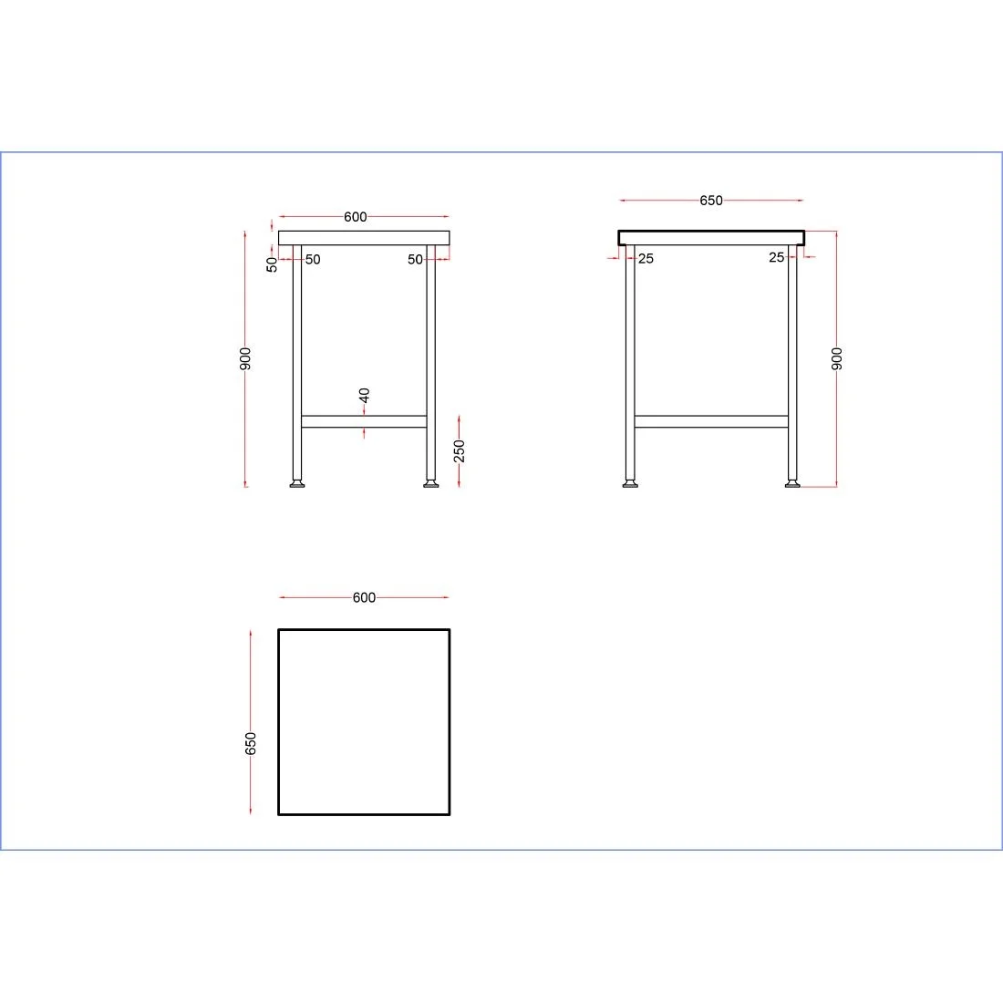 Holmes Stainless Steel Centre Table 600mm - Image 3