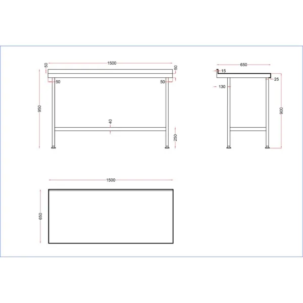 Holmes Stainless Steel Centre Table 1500mm